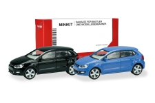 Herpa 014366 - H0 - VW Polo - blau/schwarz (2 Stück) - Bausatz